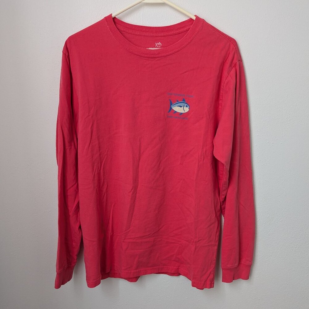 Southern Tide Red Long Sleeve 100% Cotton T-Shirt, Medium